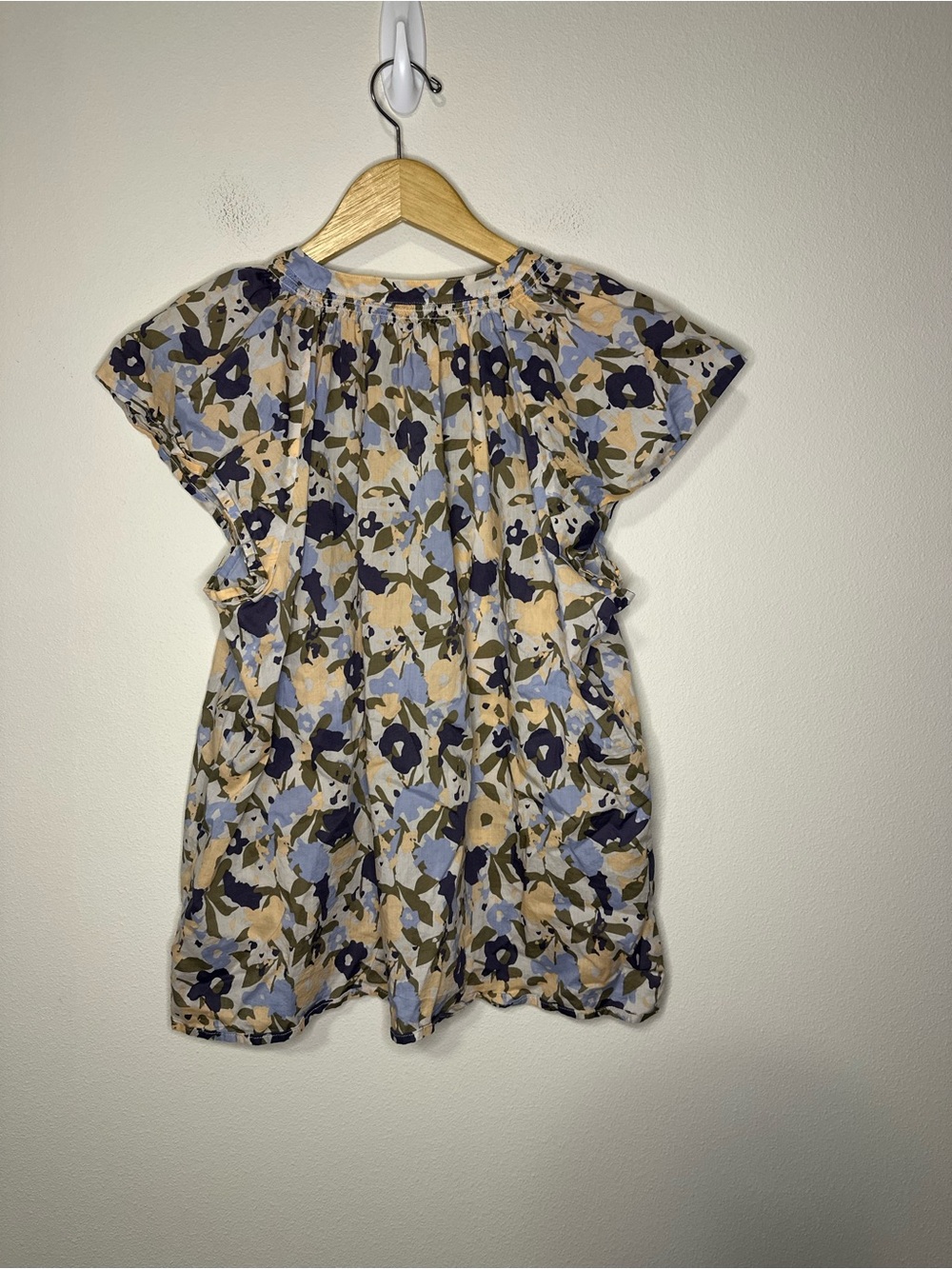 Rails ALENA TOP - MOD FLORAL cotton boho flutter sleeve quiet luxury blouse XL - Picture 5 of 10